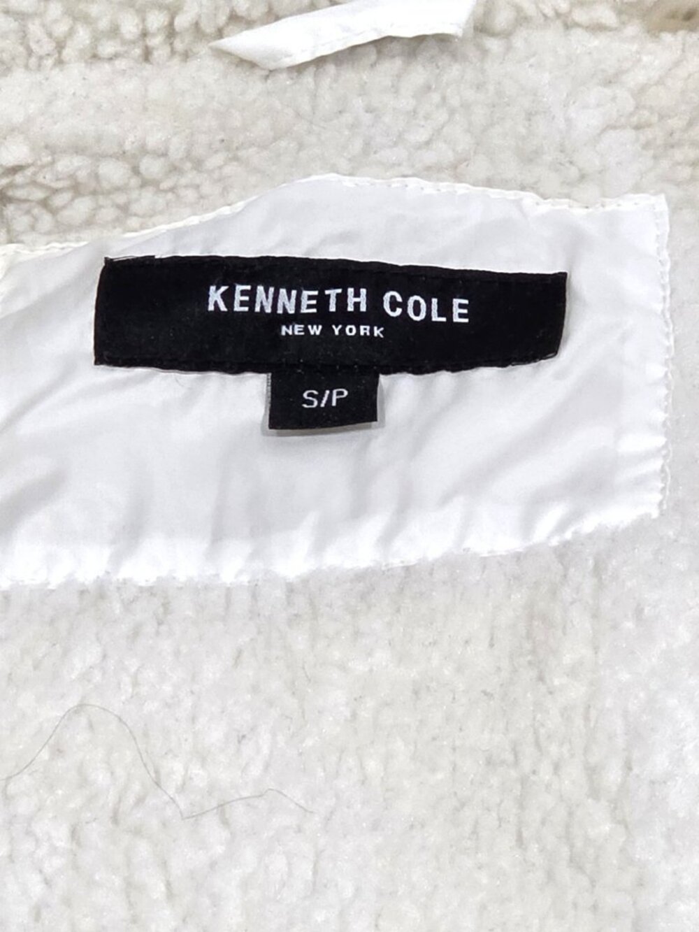 Kenneth Cole New York White Quilted Hooded   Sherpa Puffer Jacket Mid-Length S/P - Picture 3 of 12